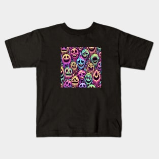 Smiley meltdown artwork Kids T-Shirt